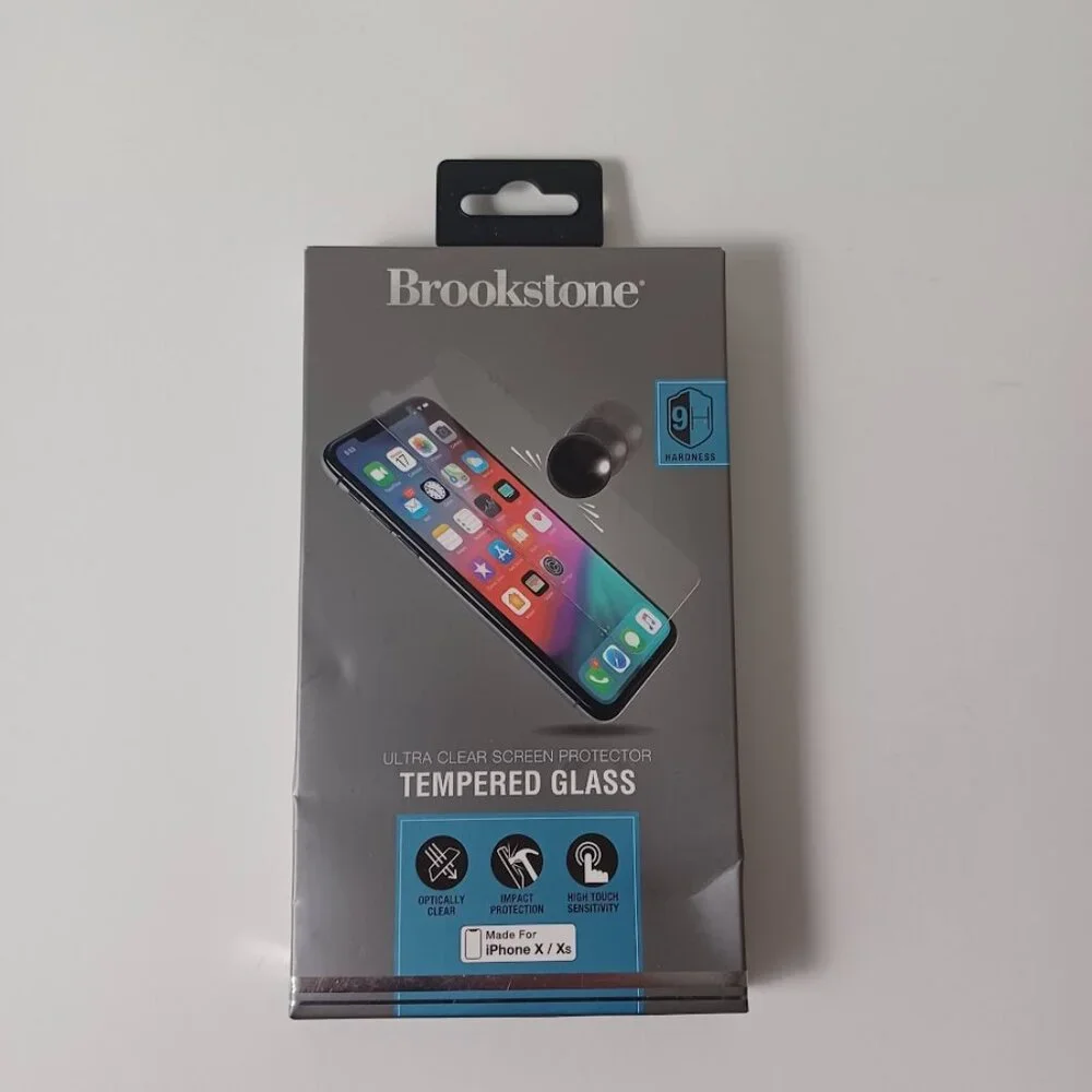 Brookstone Screen Protector NEW For iPhone X & XS -Tempered Glass -Ultra Clear